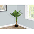 Monarch Specialties - Plante Artificielle - 43 po H - Bananier - Mis En Pot - Touche Réelle - Feuilles Vertes - Pot Noir-Cet arbre d'intérieur a un tronc à toucher réel composé d'écorce de bois naturel et de bambou, et le pot est recouvert de mousse naturelle pour un look réaliste