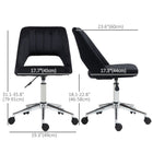 Vinsetto - Chaise d’ordinateur pivotante sans accoudoirs - noir-Design de dossier ajouré favorisant la circulation de l’air