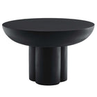 Modway Caspian Round Concrete Coffee Table - Black-Contemporary Modern Coffee Table