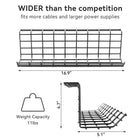 ShoppingAll Under Desk Cable Management Organizer Sturdy Metal Cable Tray - Black-WHAT’S INCLUDED: 1x Cable Tray, 10x Cable Ties, 5x M5*15 screws, 5x 18*6.2*1 washers are included in the package, a screwdriver/ electric drill recommended for installation.