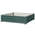 Outsunny Galvanized Steel Planter Raised Garden Bed - 47" L x 47" W x 12" H - Green-The great and easiest way to grow your own garden at home 