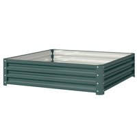 Outsunny Galvanized Steel Planter Raised Garden Bed - 47" L x 47" W x 12" H - Green-The great and easiest way to grow your own garden at home 
