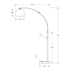 Monarch Specialties 9634 74"H Floor Lamp - Black Metal/Contemporary-Thoughtfully designed as a versatile accent, this arc floor lamp balances form and function by serving as a statement piece while providing ample, practical lighting