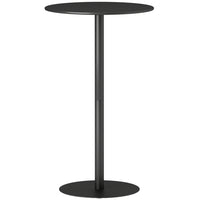 HOMCOM - Table de bar ronde avec cadre en acier pour 2 - noir-Peut accueillir confortablement deux personnes, s’associe bien avec des tabourets de bar de 24 po à 27,2 po 