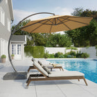 Lausaint 11' Cantilever Umbrella with Base - Beige-8