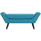 Modway Gambol Upholstered Fabric Bench - Pure Water-Non-Marking Foot Caps