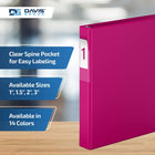 Davis Group Premium Economy Binder - D Ring - 1" - Pink - 6 Pack-D Ring, Non-Locking