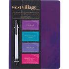 Mead West Village Journal with Pen, Magnets - 8" H x 6" W - 80 Sheets-Stylish Hardcover Design: Bold purple hardcover offers a sophisticated, modern look suitable for professional or personal use