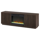 Hudson&Canal - Meuble TV Hanson avec foyer en cristal de 26 pouces pour téléviseurs jusqu'à 75 pouces - Alder Brown-L'insert de cheminée dispose de 4 777 BTU (couverture thermique pour 400 pieds carrés), d'une minuterie de mise en veille et d'une coupure automatique de température pour plus de sécurité
