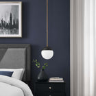 Modway Stellar 1-Light Pendant Light - Opal/Satin Brass-Ceiling Canopy With Swivel Adaptor