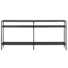 Hudson&Canal - Console Sivil 64" de largeur avec étagères en métal - Bronze noirci-Comprend un plateau en métal et des étagères