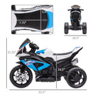 Aosom 6V Kids Electric Ride-On Motorcycle with Music - Blue-Three wide traction wheels provide stability and secured riding 