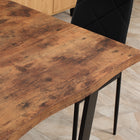 HOMCOM - Table à manger avec plateau à bords ondulés et pieds en acier pour cuisine - brun rustique-Assemblage requis 