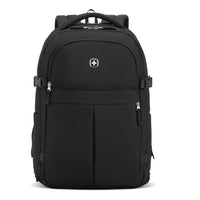 Swiss Gear Travel Backpack - Black-Side-hinged, lay-flat main compartment with suitcase-style opening for easy packing and full visibility