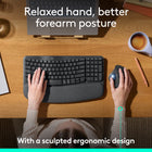 Logitech Ergo M575S Wireless Trackball Mouse - Graphite-Improved forearm posture: The ergonomic shape of the ERGO M575S supports your hand and realigns your forearm into a better posture throughout the day, a good fit for most hand sizes