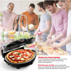 Granitestone - Four à pizza d'intérieur Piezano avec pierre à pizza en céramique - Noir-Une fois votre pizza préparée, placez-la sur la surface en pierre, réglez la température et regardez-la cuire, les tartes à croûte fine cuisent entièrement en moins de 6 minutes