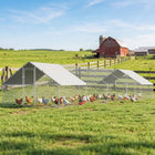 PawHut Galvanized Large Chicken Coop Cage Walk-in Enclosure  - 32.8' x 9.8' x 6.4'-Designed for use with wooden cages, making it a versatile addition to your pet care setup
