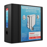 Staples Better Binder - 5" - Black-D-Rings hold up to 25% more than standard round rings