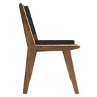 Modway - Saoirse Cuir Fauteuil d’accompagnement en bois Ensemble de 2 - Noir noyer-8