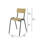 Ceha Canada Ruby Multipurpose Stackable Chair - Black/Beech -High-Quality Plywood: Seat and back are crafted from 8 mm birch plywood with a clear varnish for a sleek, natural look