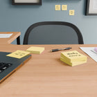 Staples Ultra Sticky Notes - 3" x 3" - Sunshine Collection - 12 Pack-Flat design for easy stacking and storage