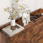 HOMCOM Slim Shoe Storage Cabinet with 4 Flip Drawers - Rustic Brown-Anti-tipping kit ensures stability and safety