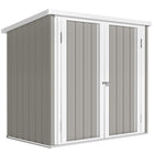 Outsunny - Abri de rangement en métal 5 pi x 3 pi - gris-Espace de rangement spacieux pour outils de jardin, équipements d’entretien de pelouse ou fournitures de piscine  

