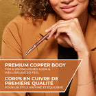 Sharpie - S-Gel stylo gel Rétractable avec 1 recharge d'encre en prime, corps métallique cuivré, pointe moyenne (0,7 mm), encre noire-L’encre d’un noir intense permet une écriture toujours vive