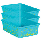 Teacher Created Resources Teal Confetti Large Plastic Storage Bin - 3 Pack-Create a beautifully organized classroom with these large storage bins.