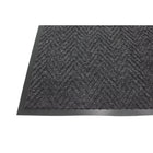 Edgewood Herringbone Medium Traffic Carpet Mat - 4' W x 8' L - Charcoal-75% polypropylene and 25% polyester solution dyed UV stabilized needlepunch loop pile with vinyl PVC backing