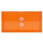 JAM PaperEnveloppes en plastique à fermeture à bouton et ficelle, 5 3/4 x 10 po, orange, 108/boîte-Matériau : plastique