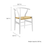 Modway Amish 29" Wood Dining Chair - White-V-Shaped Cutaway Backrest