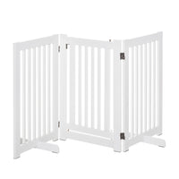 PawHut Free Standing Wooden Foldable Gate Barrier-Multifunctional design, can work as a pet gate or room divider 