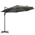 Outsunny - Parasol suspendu déporté ⌀ 9,6 pi en aluminium, gris-Un excellent choix pour créer un espace ombragé à l'abri du soleil  