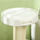 PawHut 36" Cat Tree with Sisal Mat Scratching Post and Cushion Bed - Cream White-Colour: Cream White 