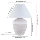 Hudson&Canal - Lampe de table en céramique Chiara de 58 cm de haut avec abat-jour en tissu - Blanc terre cuite/blanc-8