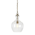 Hudson&Canal Verona 11" Wide Pendant with Glass Shade - Brass/Seeded-Includes a 6 ft. height-adjustable cord and chain
