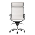 Plata Import - Antoni Chaise de Bureau Rembourrage en Cuir Cadre en Métal à Dossier Haut, Blanc-Asiatique 18 po x 18 po; Retour 17,5-21,5 H