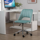 Vinsetto Armless Swivel Computer Desk Chair - Green-Scallop shape with stitching creates a relaxed, stylish look