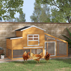 PawHut 79" Wooden Chicken Coop, with Removable Tray, Nesting Box - Brown-Perches inside the living house for resting 