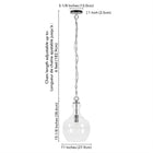 Hudson&Canal Verona 11" Wide Pendant with Glass Shade - Brushed Nickel/Clear-Clean with a soft, dry cloth and no harsh chemicals or abrasive cleaning materials