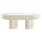 Modway Caspian Oval Concrete Coffee Table - White-Contemporary Modern Coffee Table