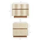 Modway Isola 2 Drawer Nightstand - White Light Oak-Two Wave Front Drawers
