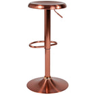 Flash Furniture Madrid Series Adjustable Height Retro Barstool - Rose Gold Finish-Swivel Seat