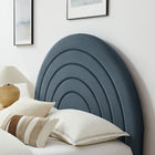 Modway Solana Arched Performance Velvet Queen Platform Bed - Cadet Blue-Dense Foam Padding