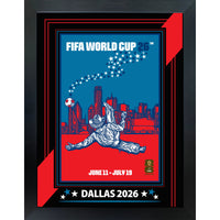 Dallas 2026 FIFA World Cup - Photoglass Framed - 20" x 26"-Officially licensed FIFA World Cup 2026 host city poster