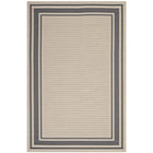 Modway Rim Solid Border Indoor/Outdoor Area Rug - 8 ft W x 10 ft L - Grey/Beige-Solid Border Borderline Area Rug