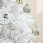 HOMCOM 5' Artificial Christmas Pine Tree with Auto Open - White-Sturdy and durable base for better stability
