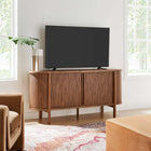 Modway Cadence 63" Curved Sideboard - Walnut-Fluted Sliding Doors