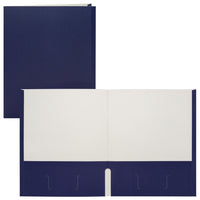 Staples Twin Pocket Portfolio - Letter Size - Dark Blue-Paper cover with dark blue exterior